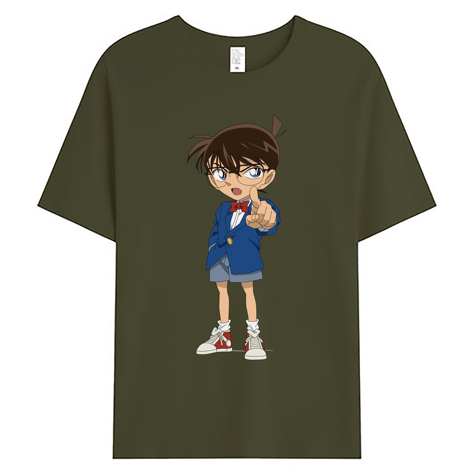（画像用） 名探偵コナン 江戸川 コナン Detective Conan Conan Edogawa 綿100％ メンズ半袖Tシャツ｜肌触りやわらか＆通気性
